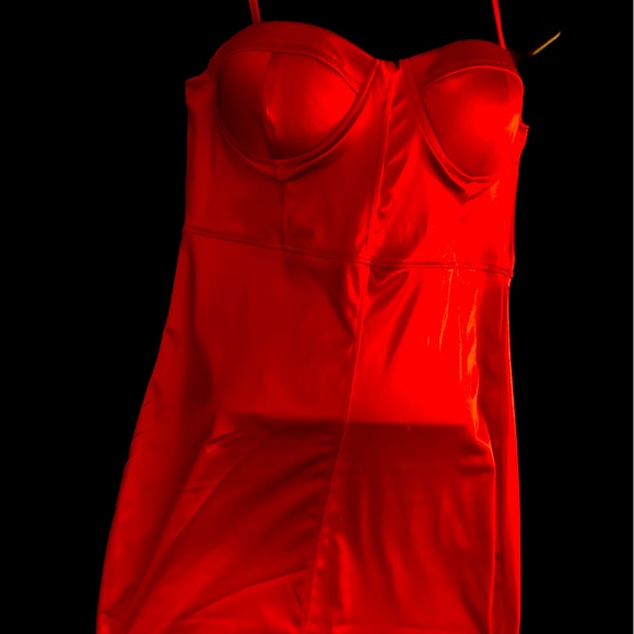 Bodycon Red Ruby Bustier Dress - Picture 5 of 8